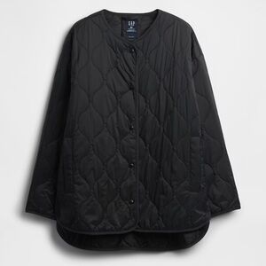 Recycled Lightweight Oversized Quilted Liner Jacket (Black) Women’s XXL